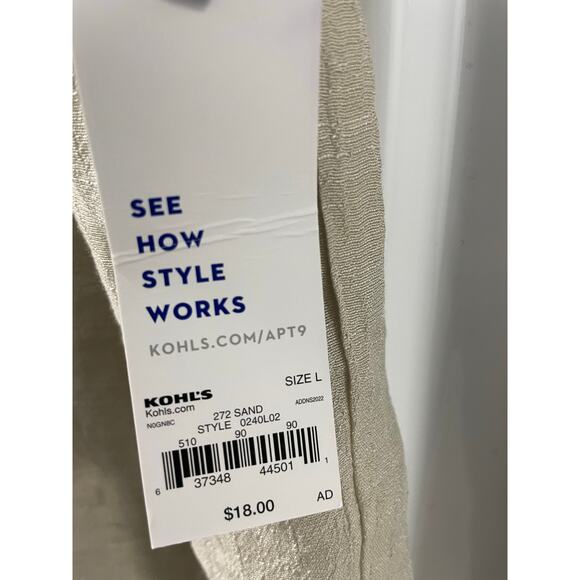 Apt. 9  Lightweight Lined Shorts Size Large Color: Sand - Picture 2 of 6